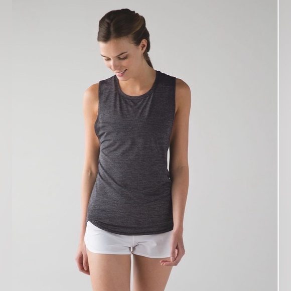lululemon athletica Tops - Lululemon In A Cinch Tank in Heathered Black